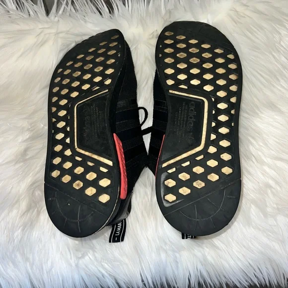 Adidas NMD R1 Core Men’s Black/Solar Red Sneaker Sz 11 - Picture 7 of 12
